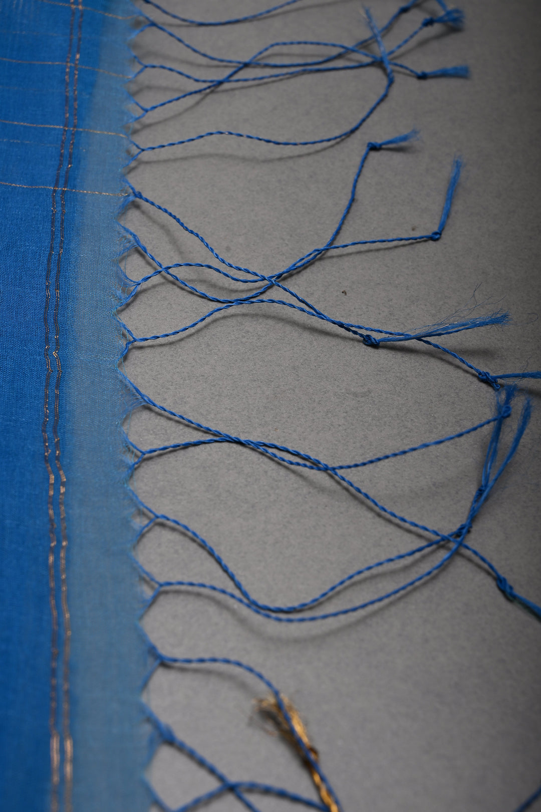 Copper Sulphate Blue Sona Rupa Jamdani Weaving on Silk  Muslin Saree with Pocket Sequins and Minimal Tissue Border | SILK MARK CERTIFIED | SHOBITAM