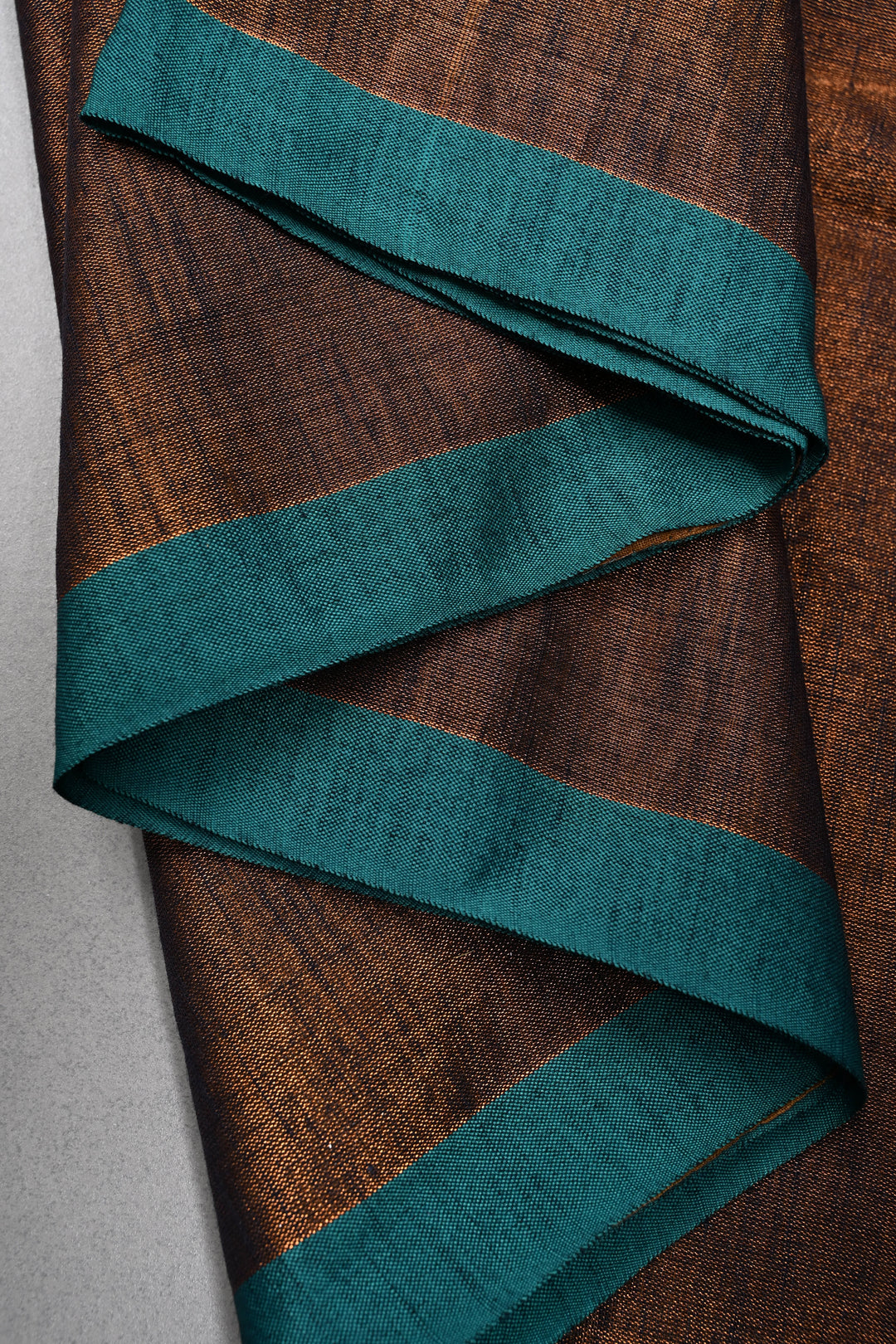 Blue-Copper Tissue by Tissue Saree with Minimal Border ,No Blouse Piece| SHOBITAM