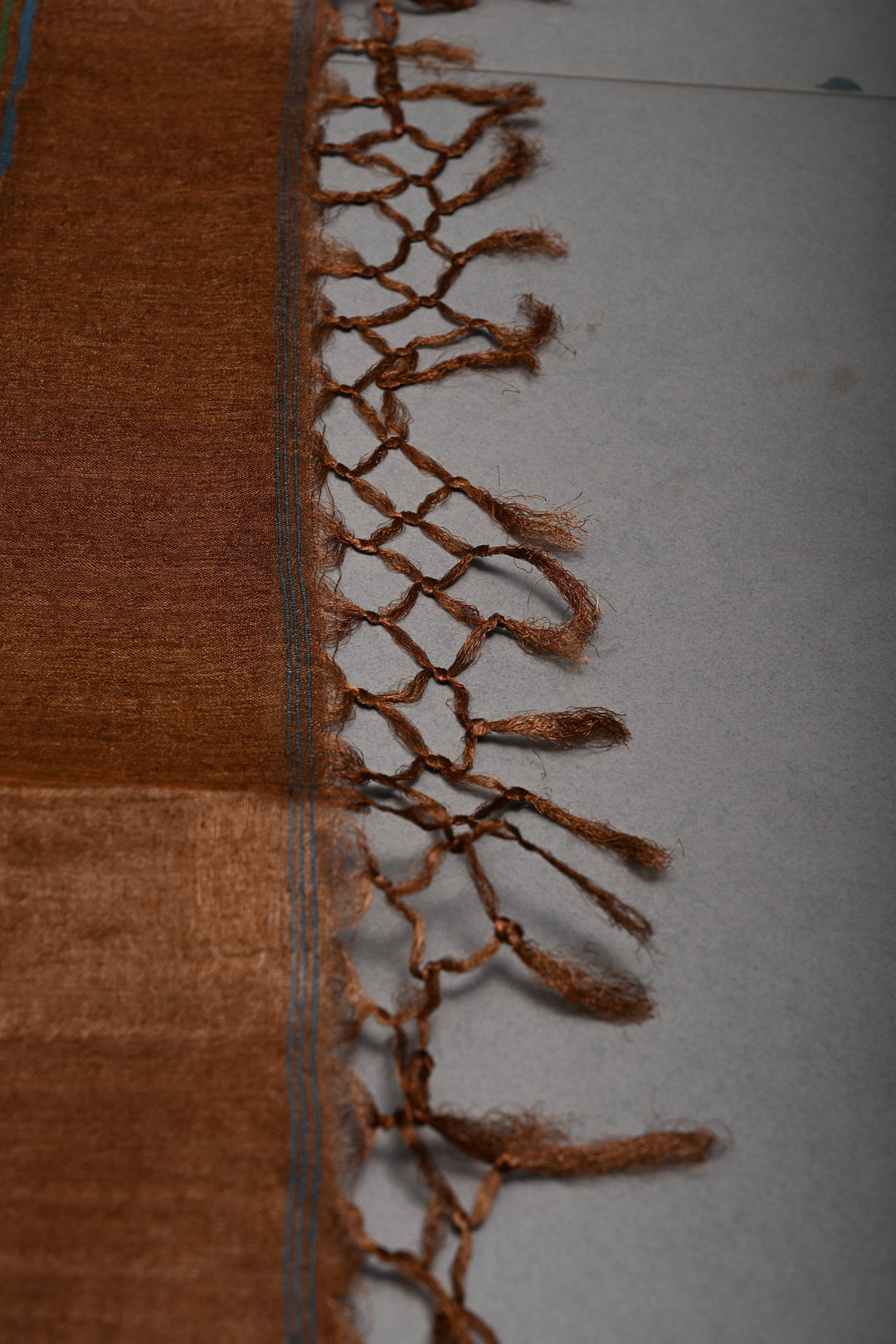 Coffee Brown Tussar Silk Saree with Jamdani Meenakari Weaving Buttas  | SILK MARK CERTIFIED | SHOBITAM