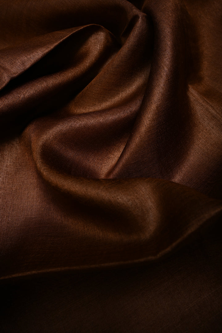 Coffee Brown Tussar Silk Saree with Jamdani Meenakari Weaving Buttas  | SILK MARK CERTIFIED | SHOBITAM