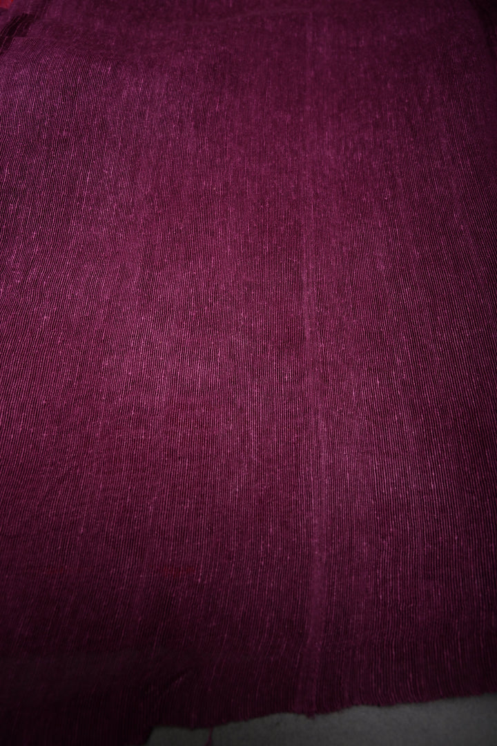 Magenta Geecha Tussar Silk Saree with Jamdani Meenakari Weaving and Zari Floral Border | SILK MARK CERTIFIED | SHOBITAM