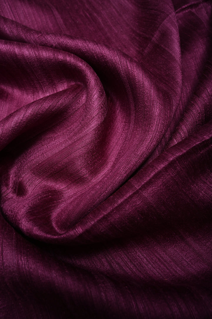 Magenta Geecha Tussar Silk Saree with Jamdani Meenakari Weaving and Zari Floral Border | SILK MARK CERTIFIED | SHOBITAM