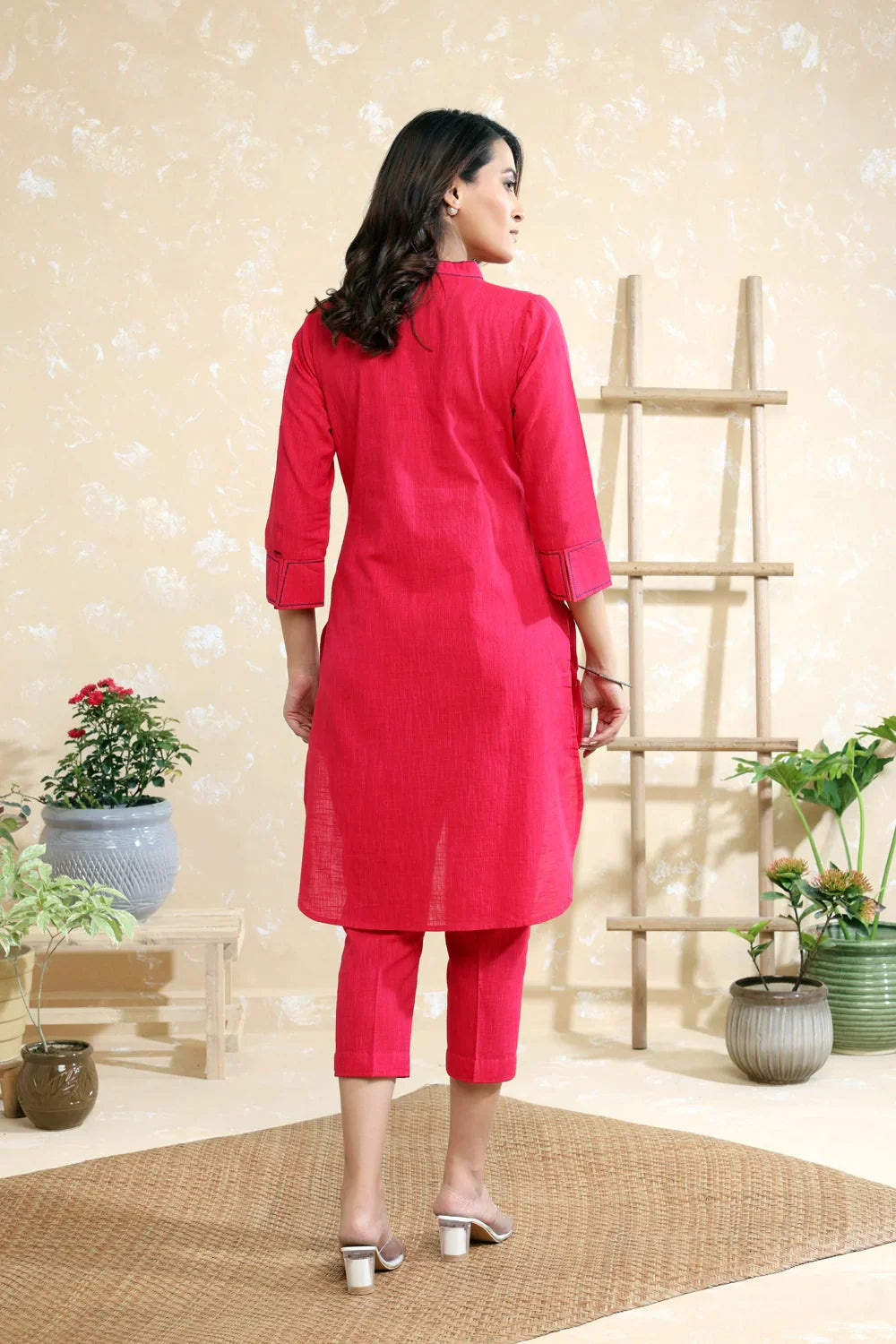 Rani Pink Pure Cotton Co-ord Set | SHOBITAM