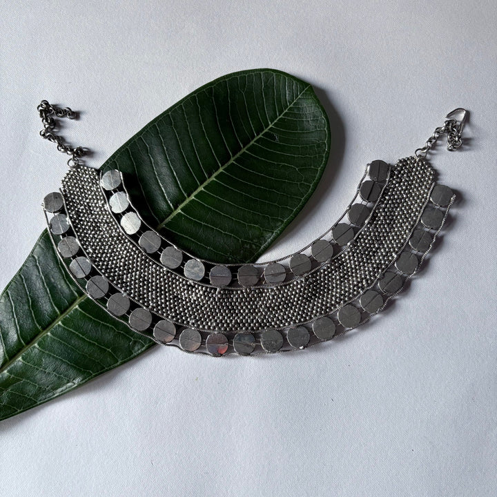 Silver Studded Collar Necklace | SHOBITAM