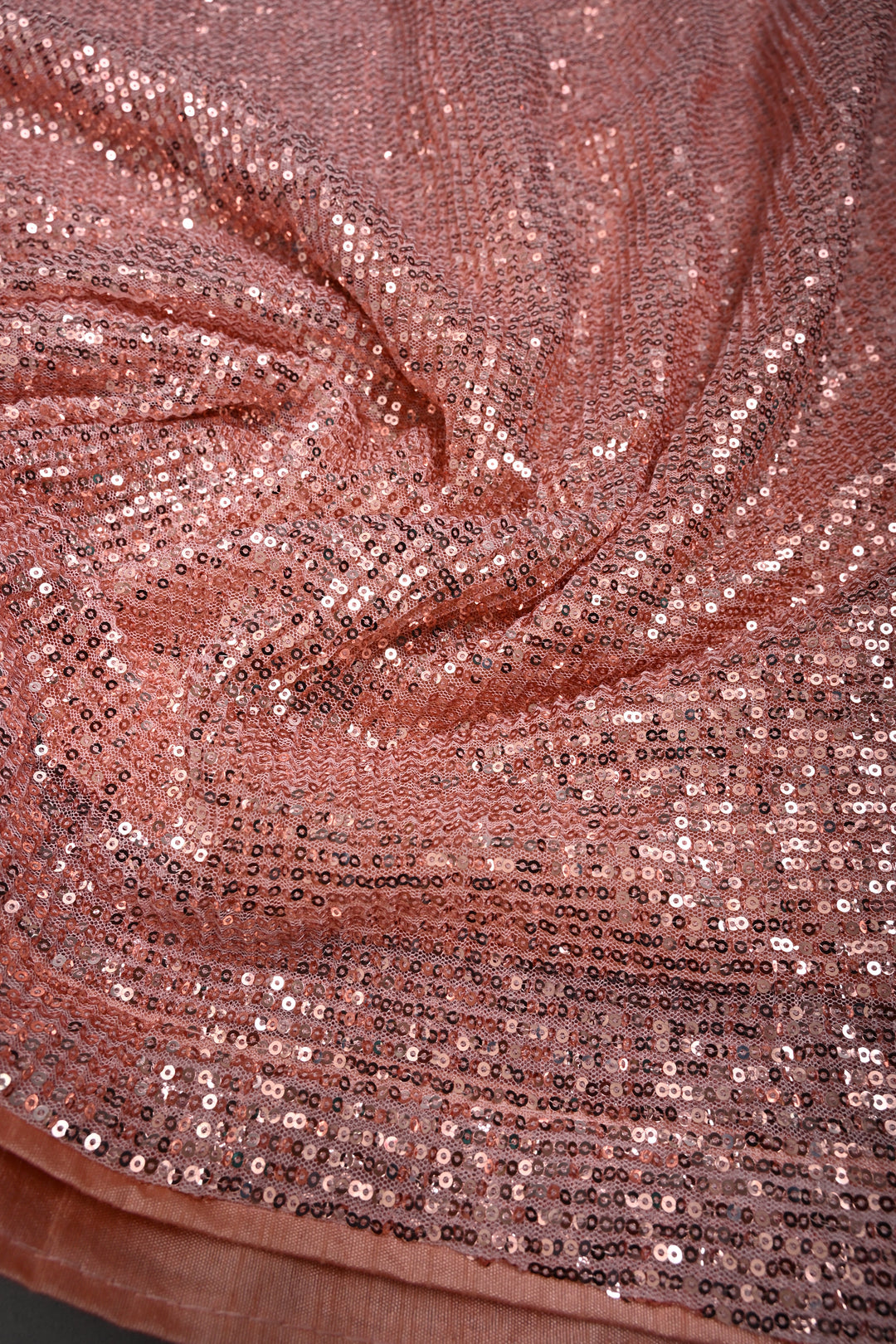 Salmon Pink Full Sequins Embellished on Net Partywear Saree | SHOBITAM