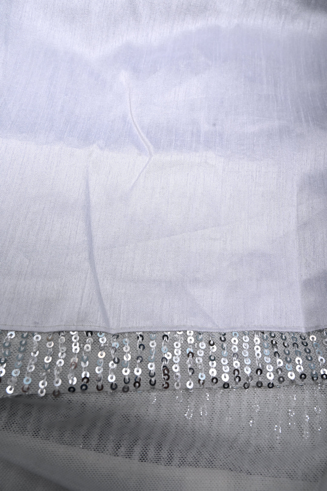 White Full Sequins Embellished on Net Partywear Saree | SHOBITAM