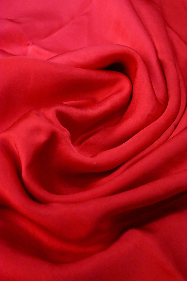 Red-Pink Ombre Vegan Viscose Silk Saree with Floral Zari Border | SHOBITAM