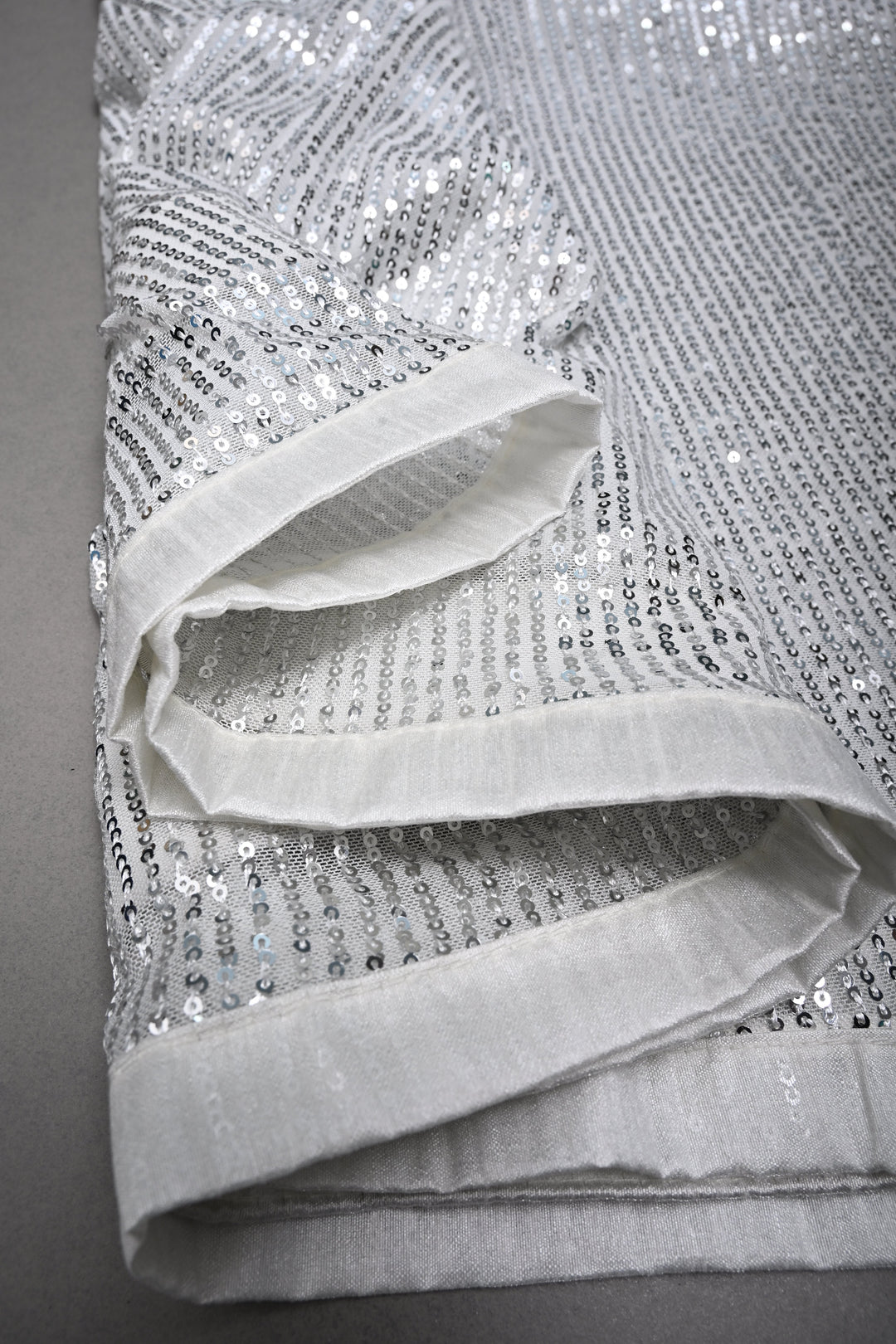 White Full Sequins Embellished on Net Partywear Saree | SHOBITAM