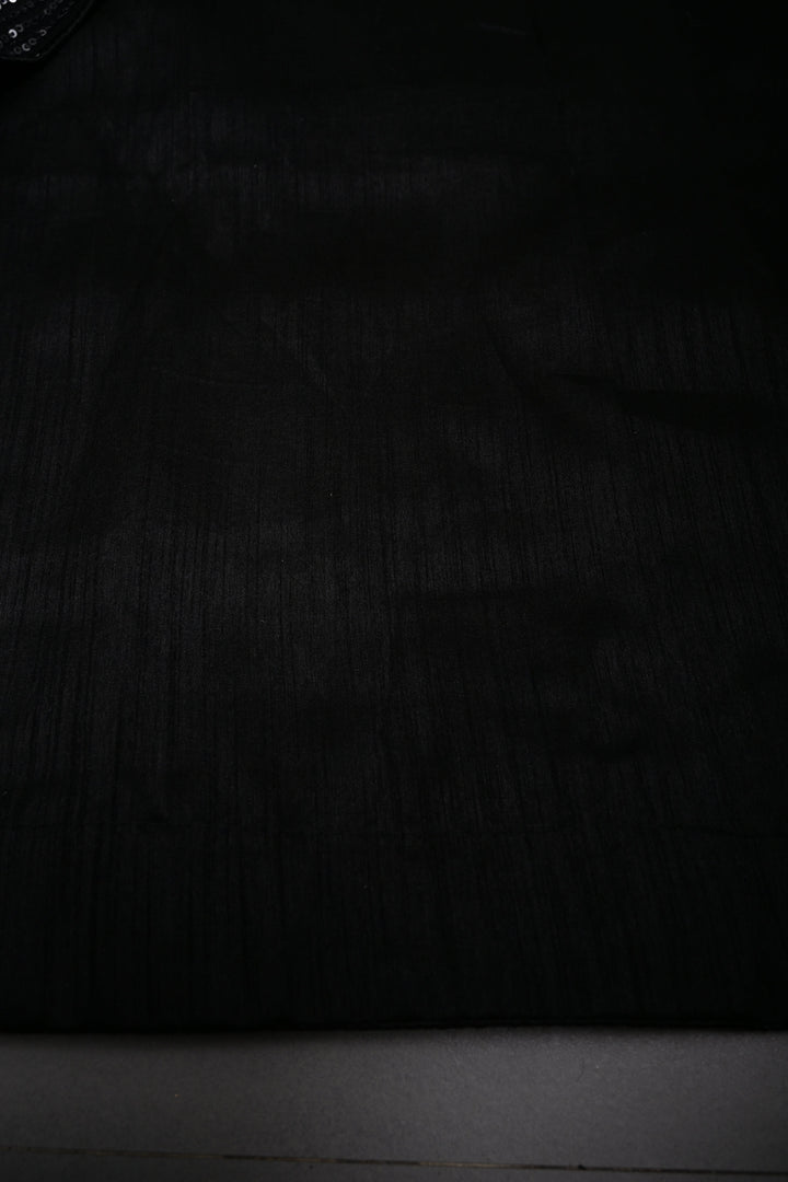 Black Full Sequins Embellished on Net Partywear Saree | SHOBITAM