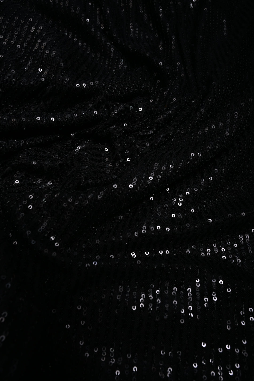 Black Full Sequins Embellished on Net Partywear Saree | SHOBITAM