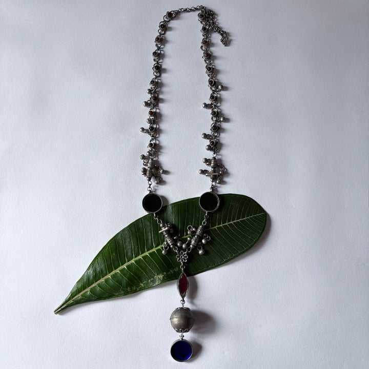 Glass & Ghunghru Ball Chain Necklace  | SHOBITAM