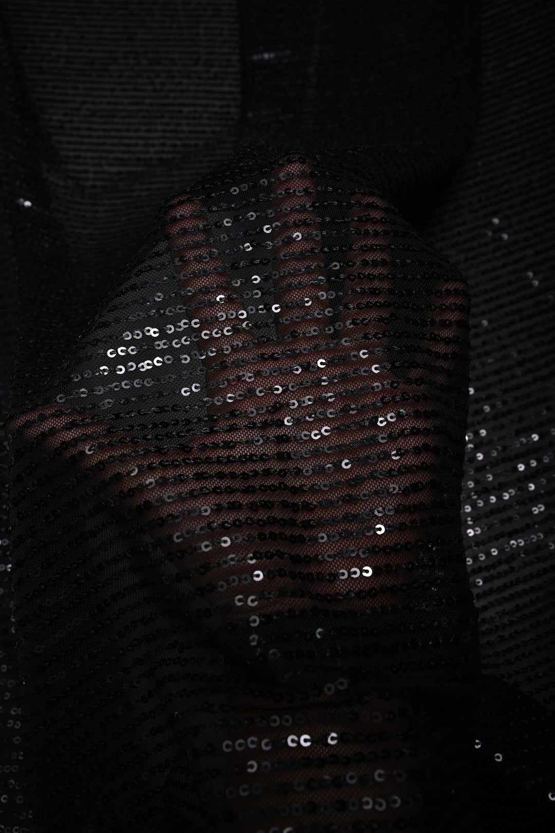 Black Full Sequins Embellished on Net Partywear Saree | SHOBITAM