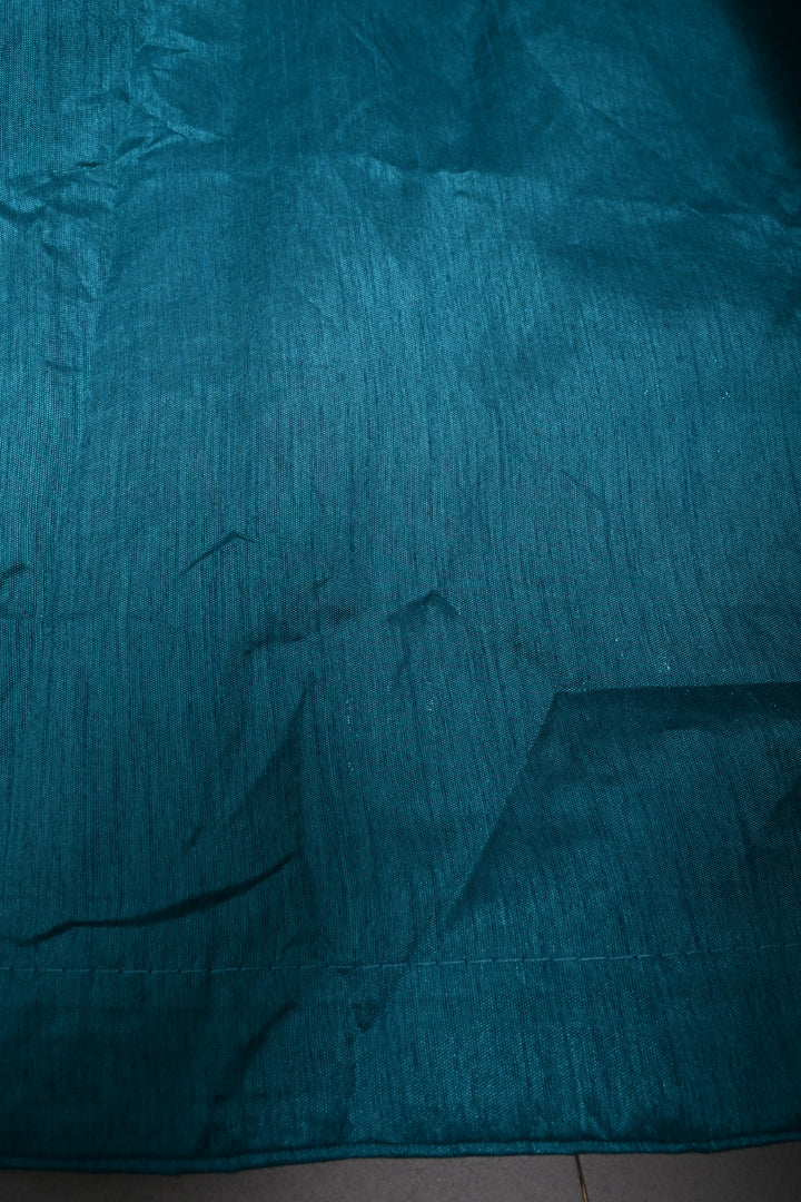 Teal Blue Full Sequins Embellished on Net Partywear Saree | SHOBITAM