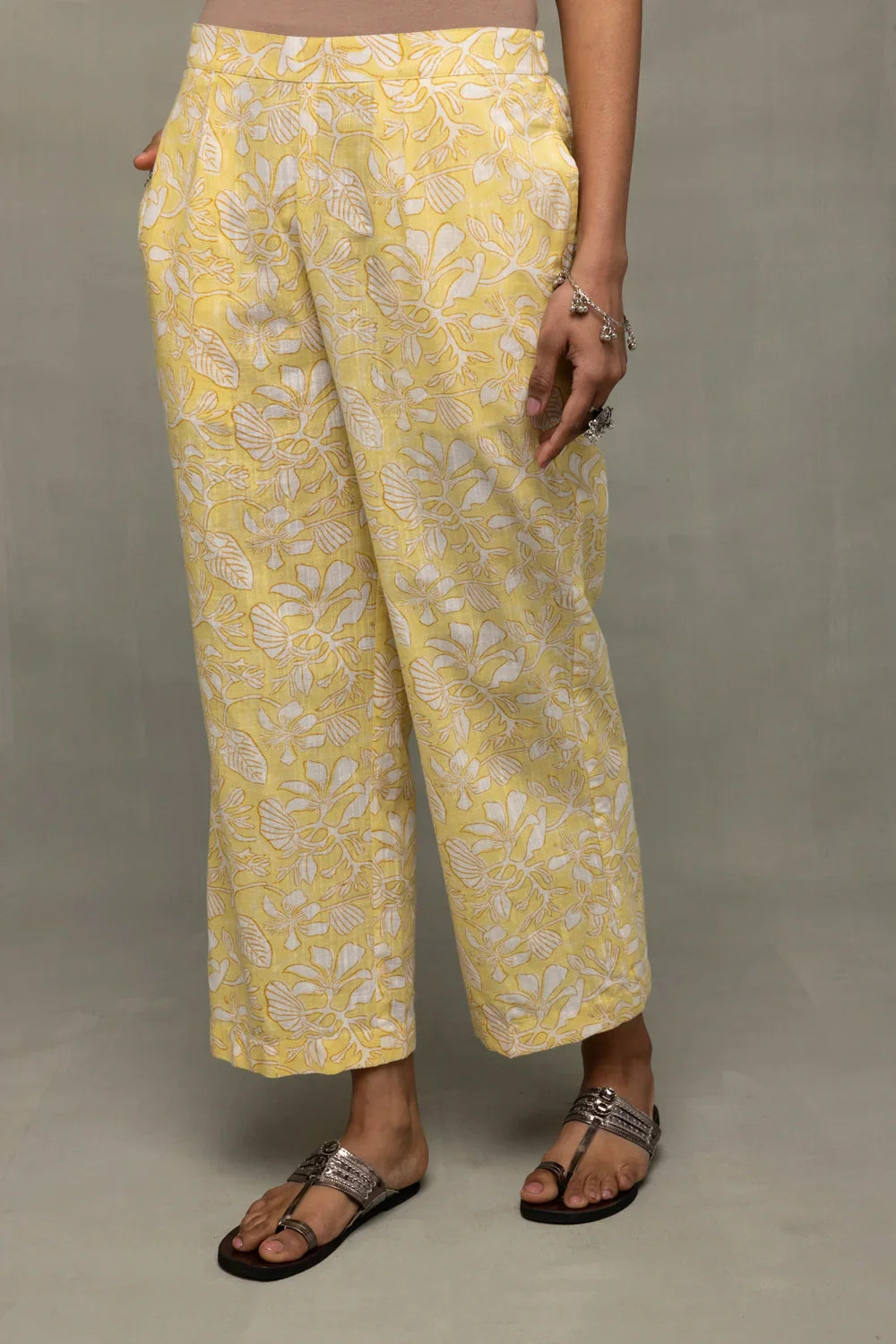 Yellow Gul Jaal Hand Block Print Co-Ord Set | SHOBITAM