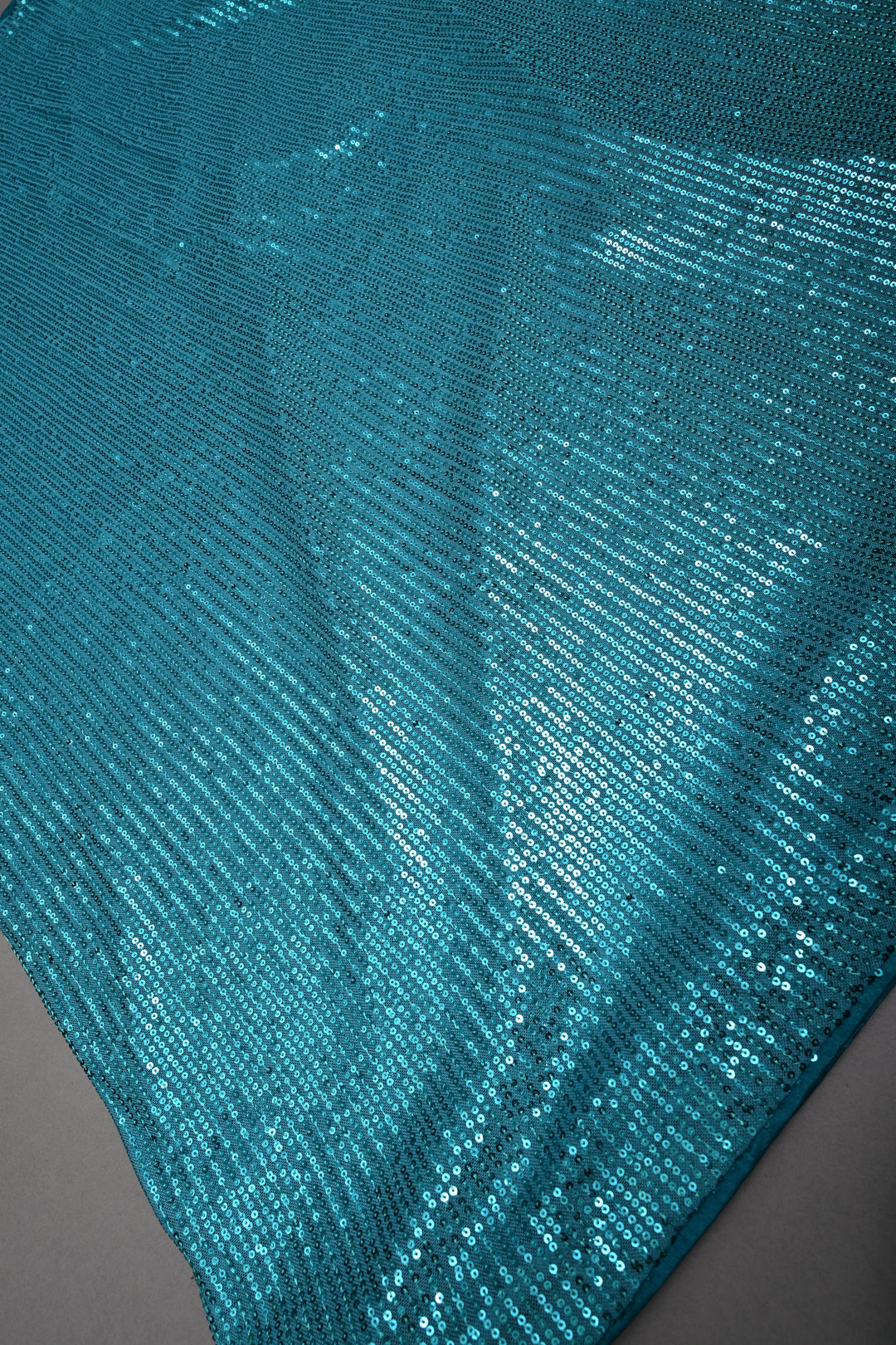 Teal Blue Full Sequins Embellished on Net Partywear Saree | SHOBITAM