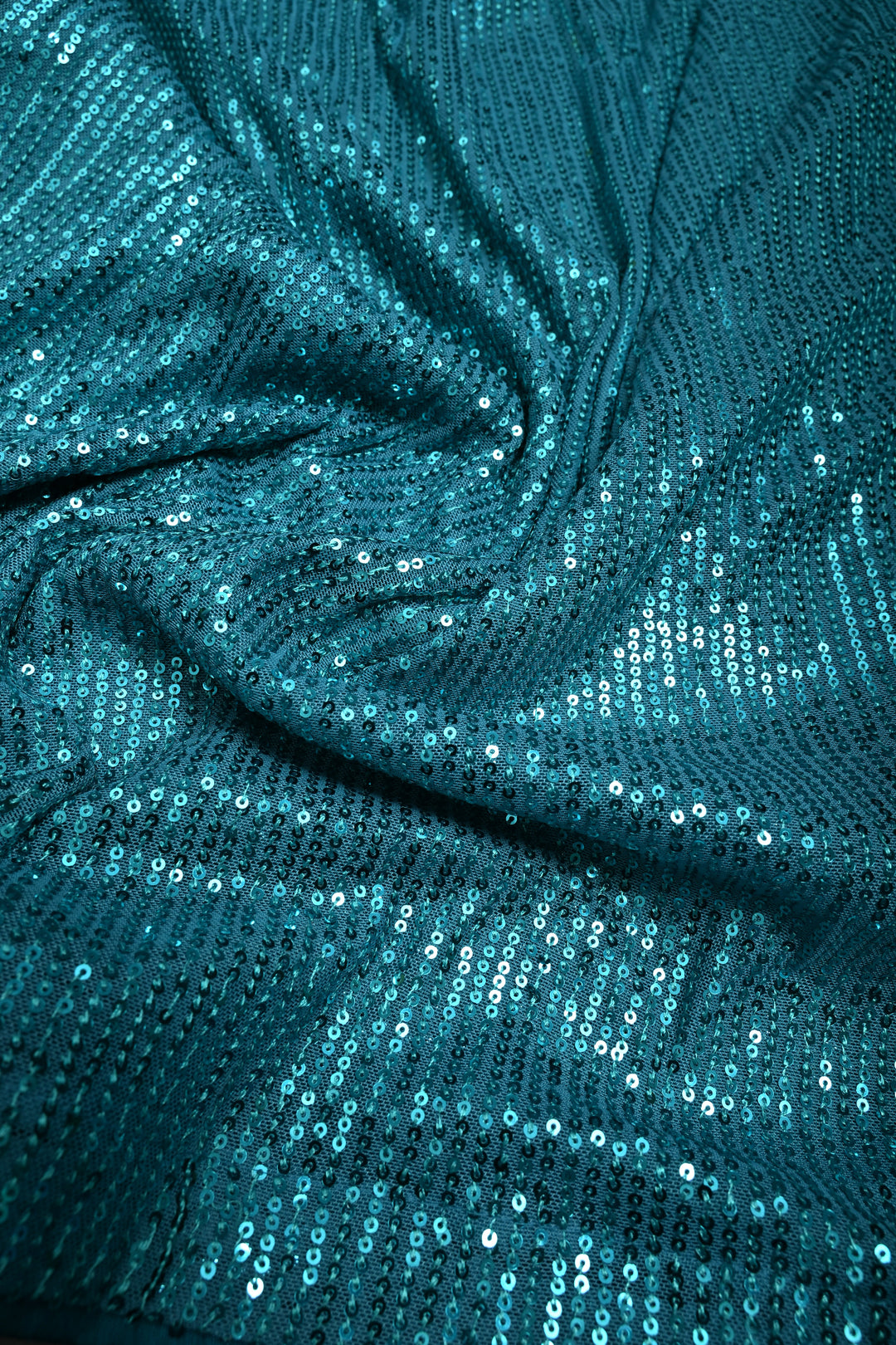 Teal Blue Full Sequins Embellished on Net Partywear Saree | SHOBITAM
