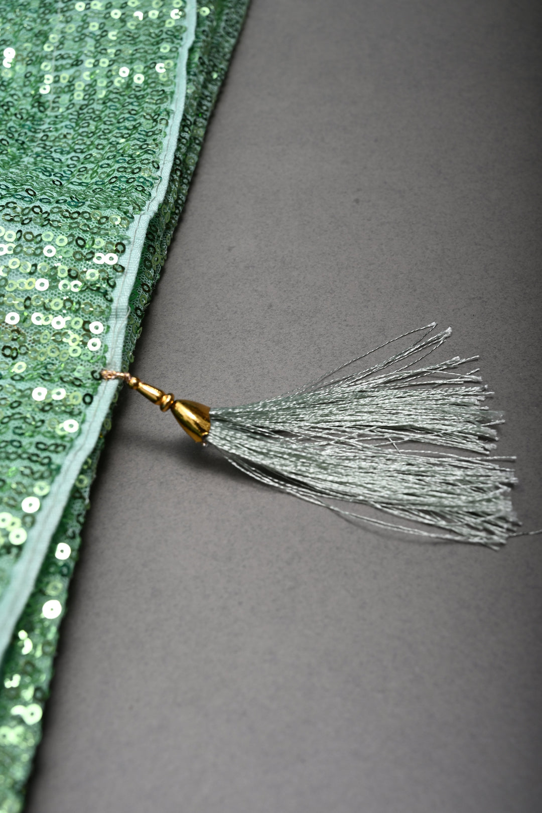 Pista Green Full Sequins Embellished on Net Partywear Saree | SHOBITAM