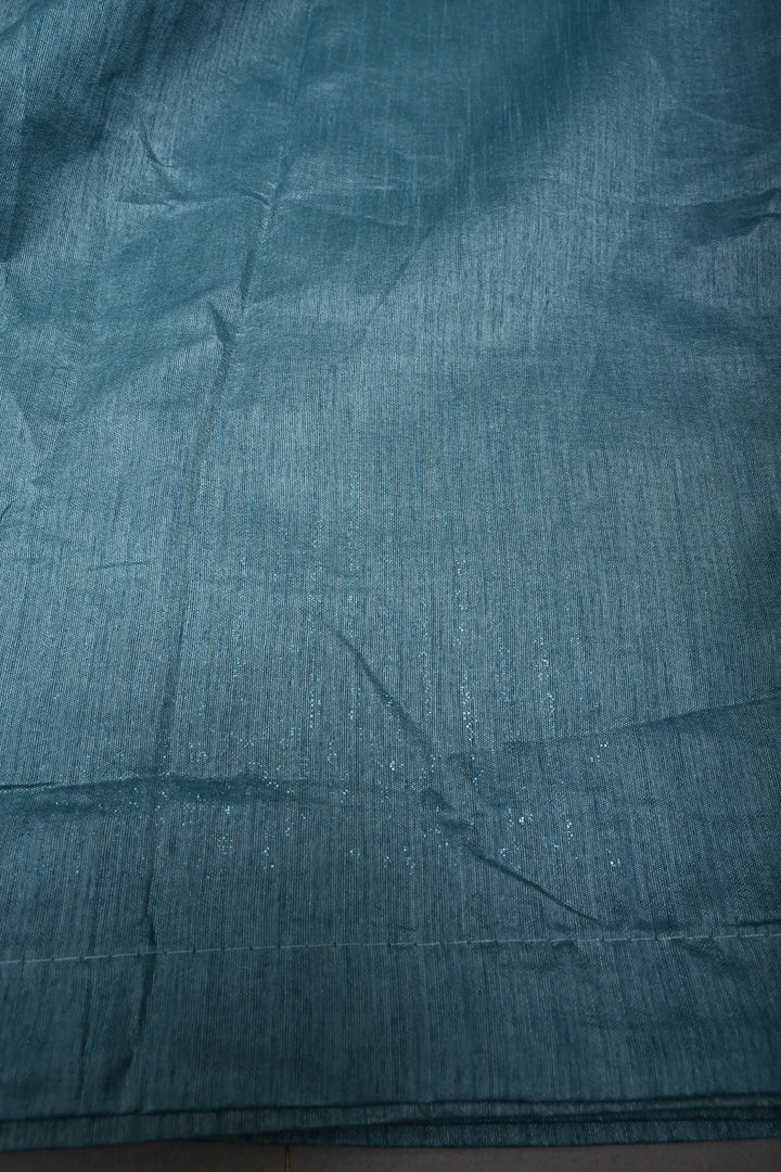 Cyan Full Sequins Embellished on Net Partywear Saree | SHOBITAM