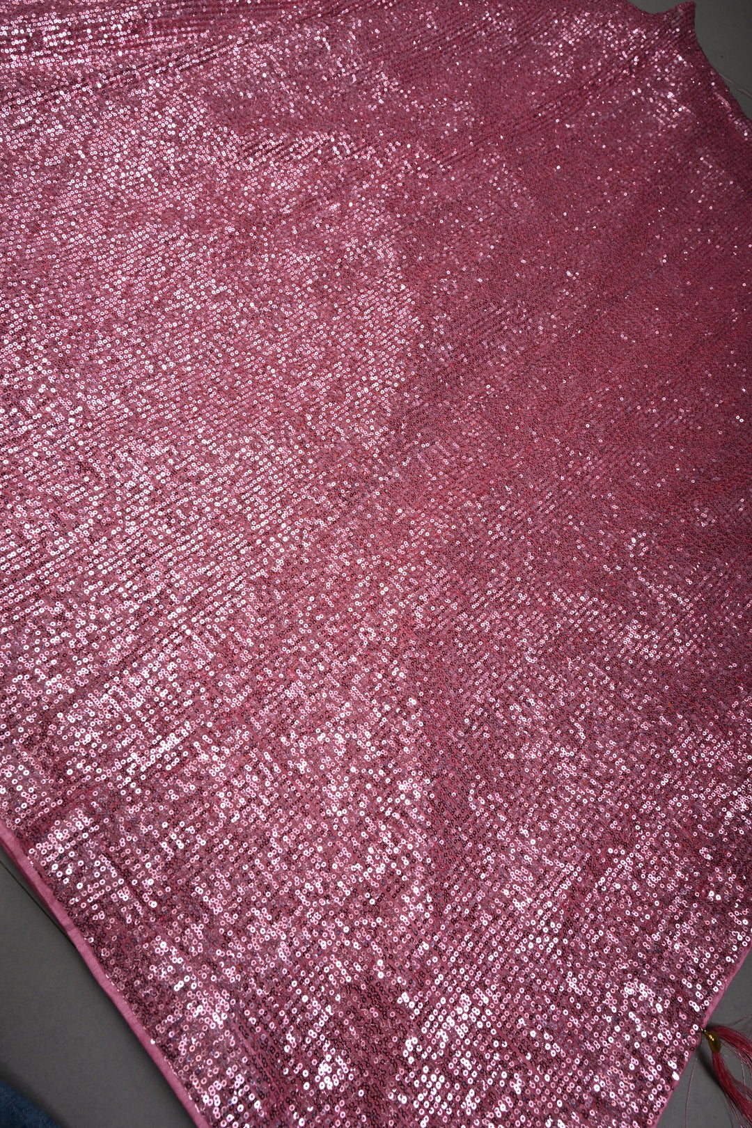 Dusty Rose Full Sequins Embellished on Net Partywear Saree | SHOBITAM