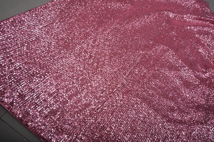 Dusty Rose Full Sequins Embellished on Net Partywear Saree | SHOBITAM