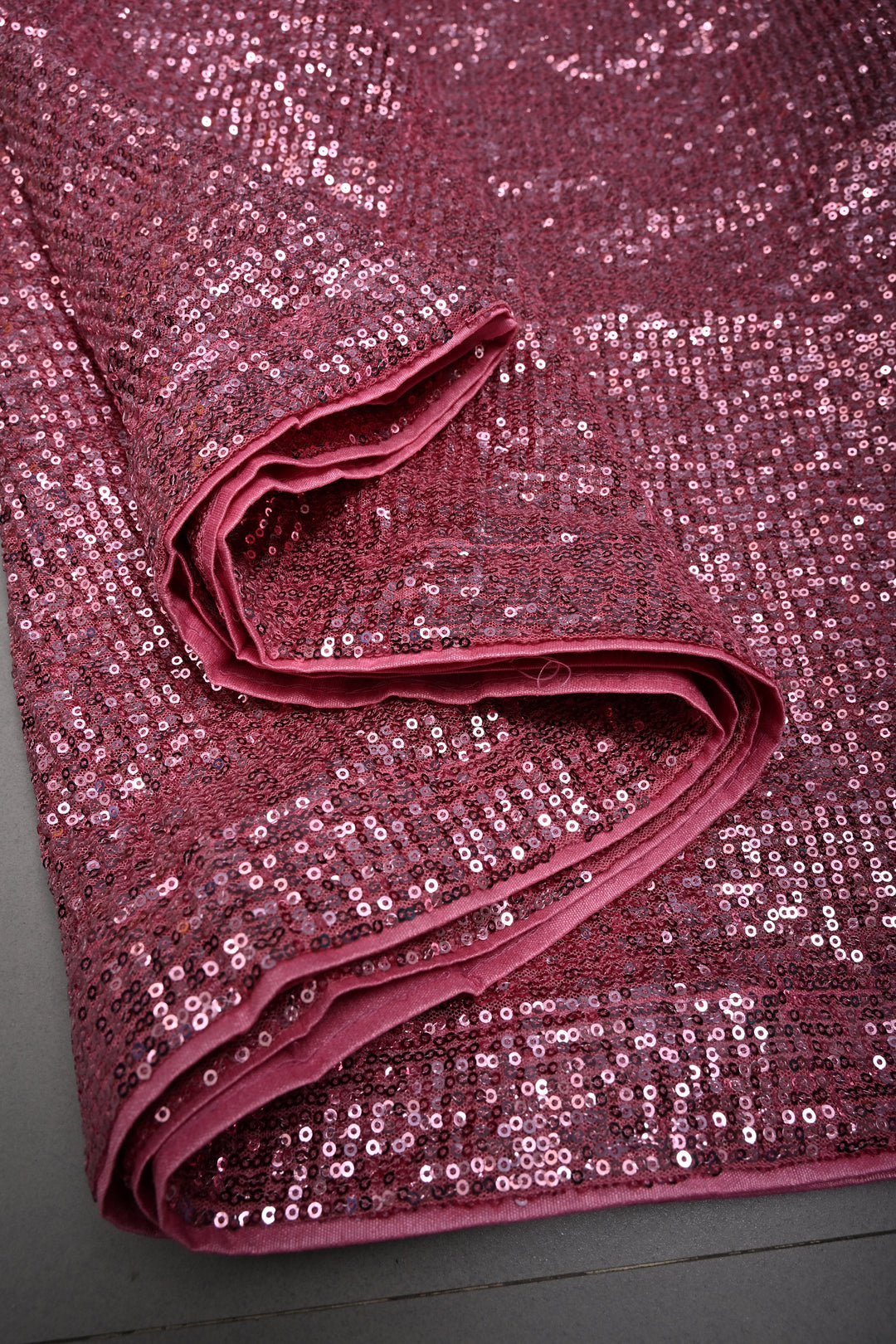 Rose Pink Full Sequins Embellished on Net Partywear Saree | SHOBITAM