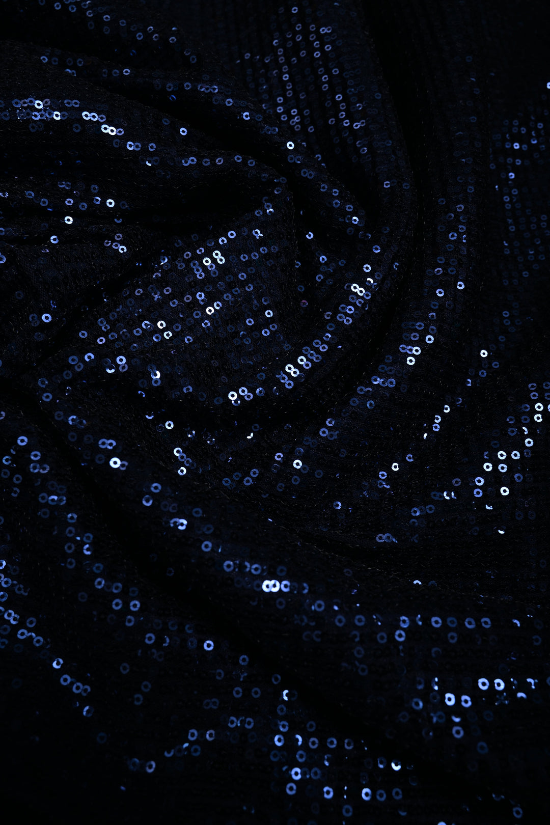 Midnight Blue Full Sequins Embellished on Net Partywear Saree | SHOBITAM