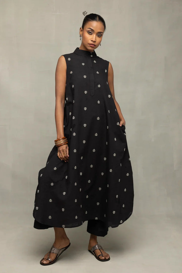 Black Gulnaar Woven Co-Ord Set | SHOBITAM