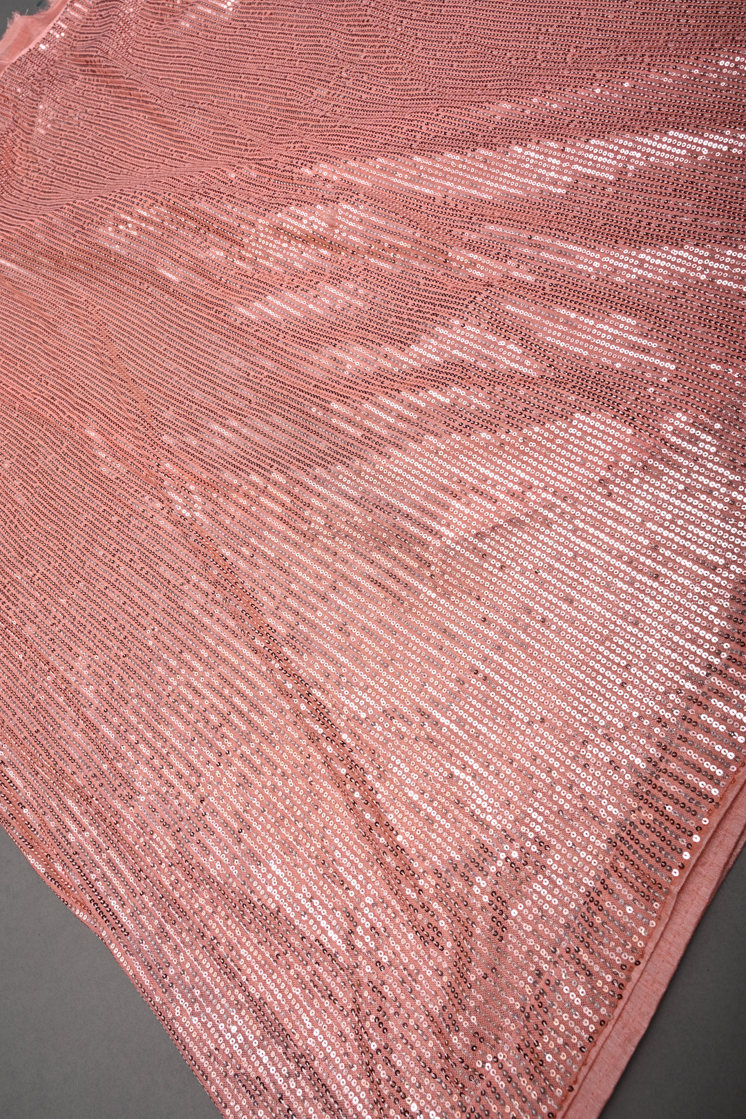 Peach Full Sequins Embellished on Net Partywear Saree | SHOBITAM