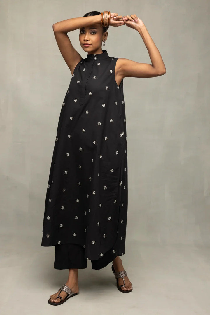 Black Gulnaar Woven Co-Ord Set | SHOBITAM