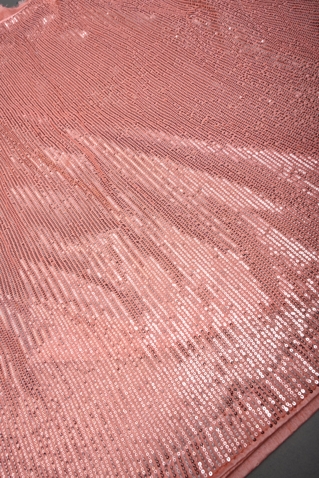 Peach Full Sequins Embellished on Net Partywear Saree | SHOBITAM