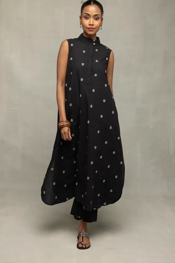 Black Gulnaar Woven Co-Ord Set | SHOBITAM