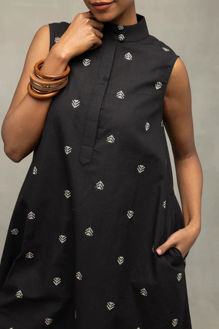 Black Gulnaar Woven Co-Ord Set | SHOBITAM