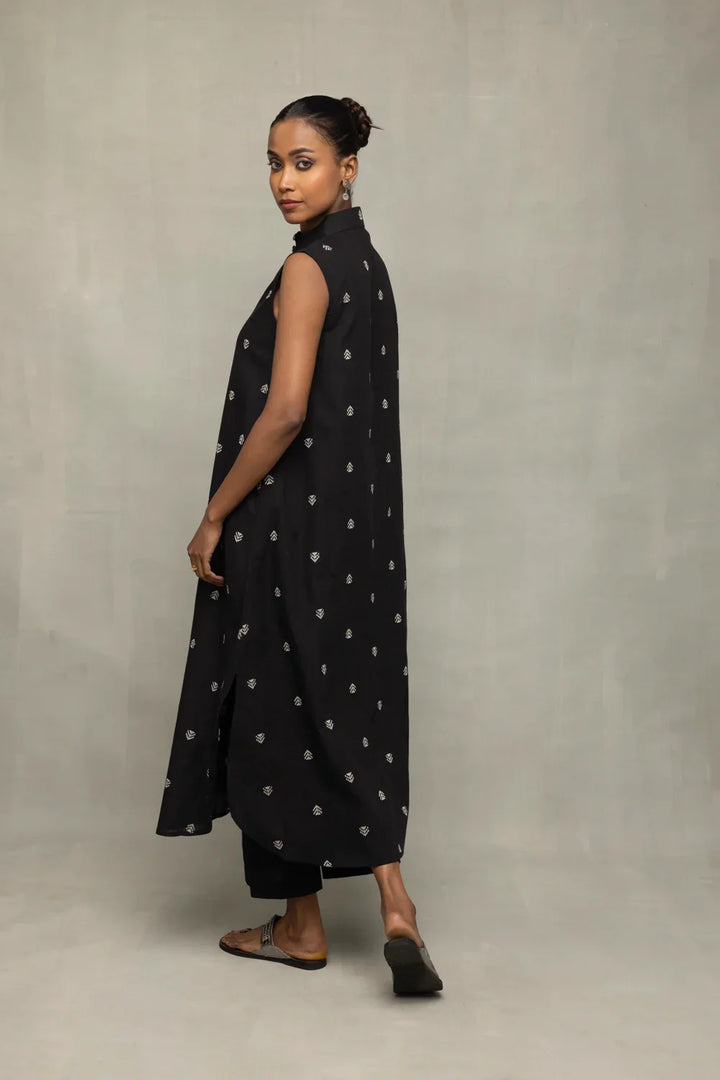 Black Gulnaar Woven Co-Ord Set | SHOBITAM