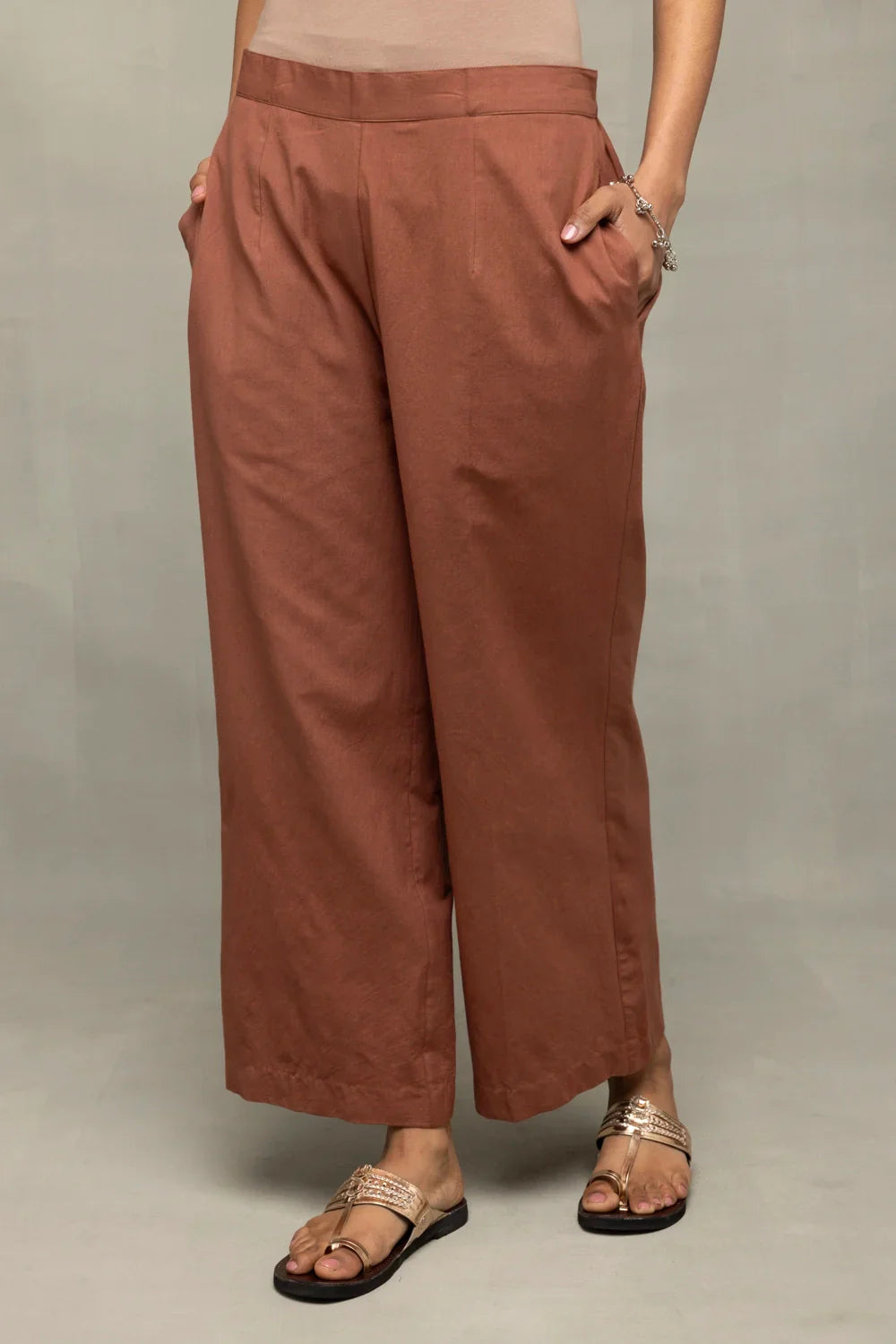 Handloom Chocolate Brown Absract Ikkat Co-ord Set | SHOBITAM