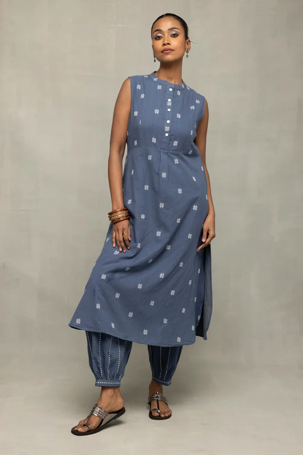 Blue Gulnaar Woven Co-Ord Set | SHOBITAM