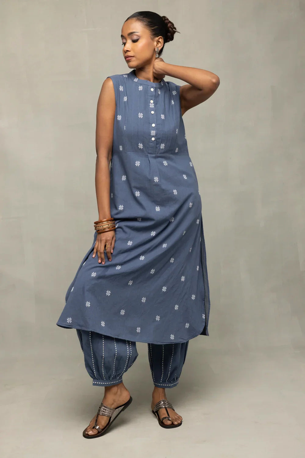 Blue Gulnaar Woven Co-Ord Set | SHOBITAM