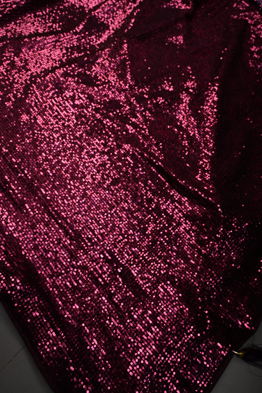Wine Full Sequins Embellished on Net Partywear Saree | SHOBITAM