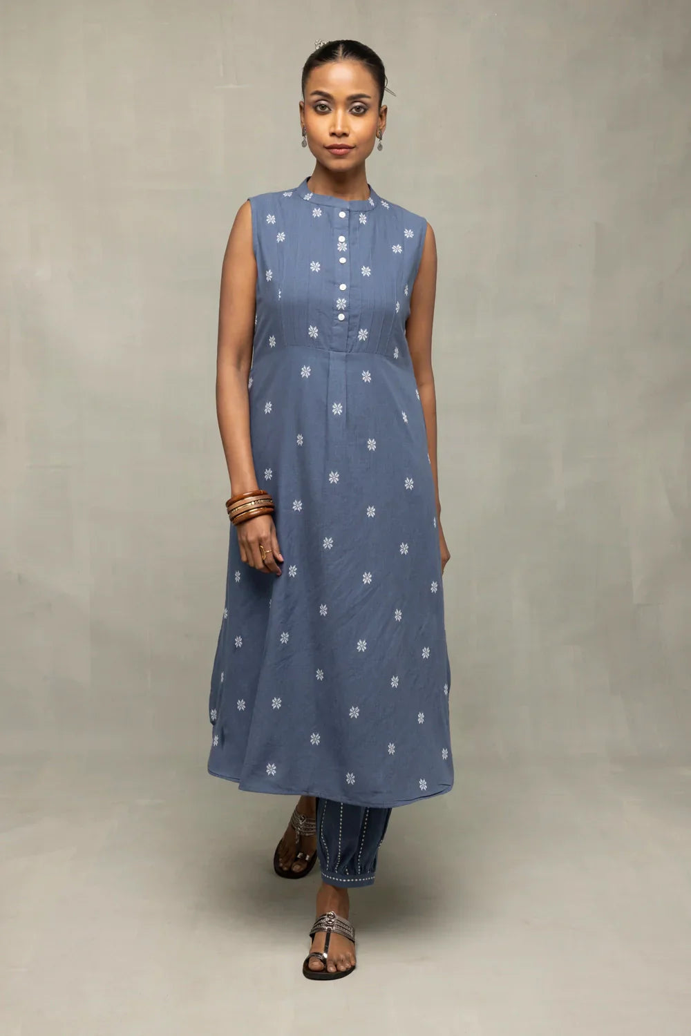 Blue Gulnaar Woven Co-Ord Set | SHOBITAM