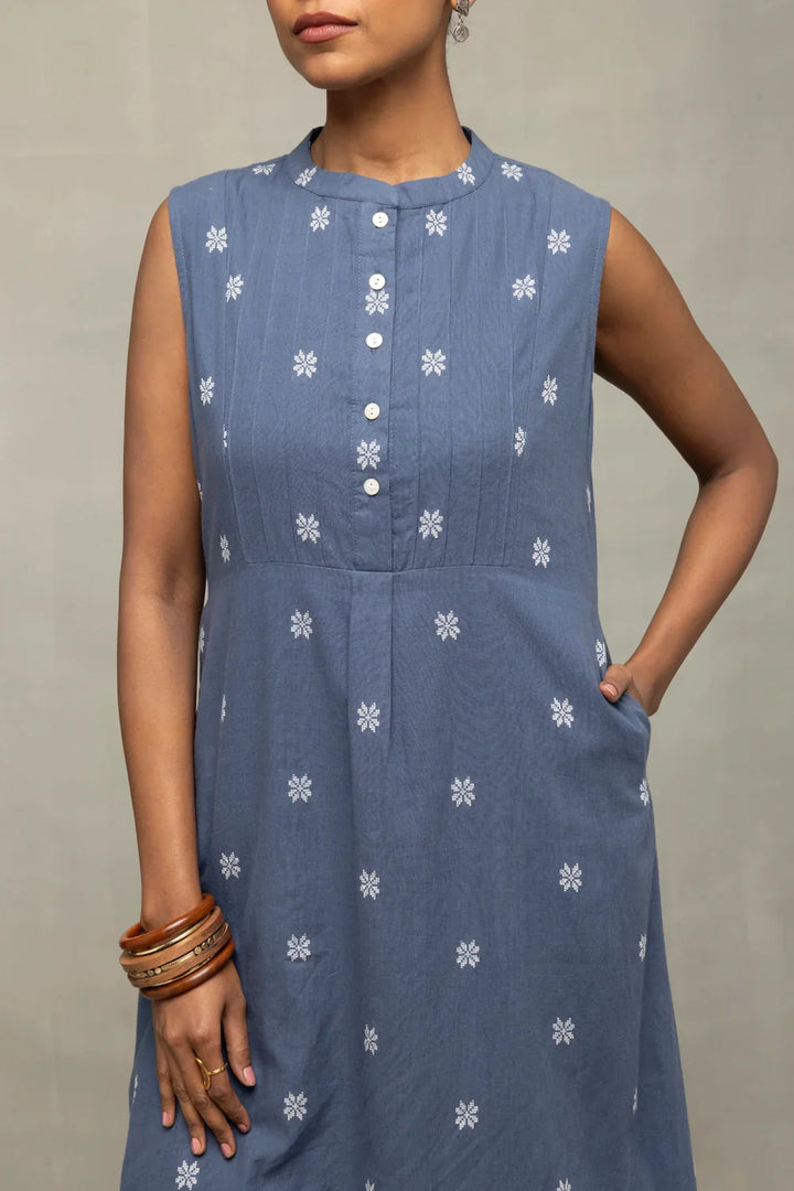 Blue Gulnaar Woven Co-Ord Set | SHOBITAM