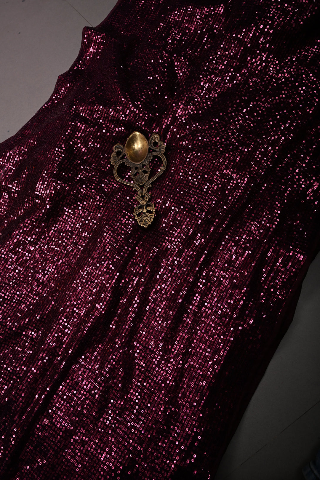 Wine Full Sequins Embellished on Net Partywear Saree | SHOBITAM