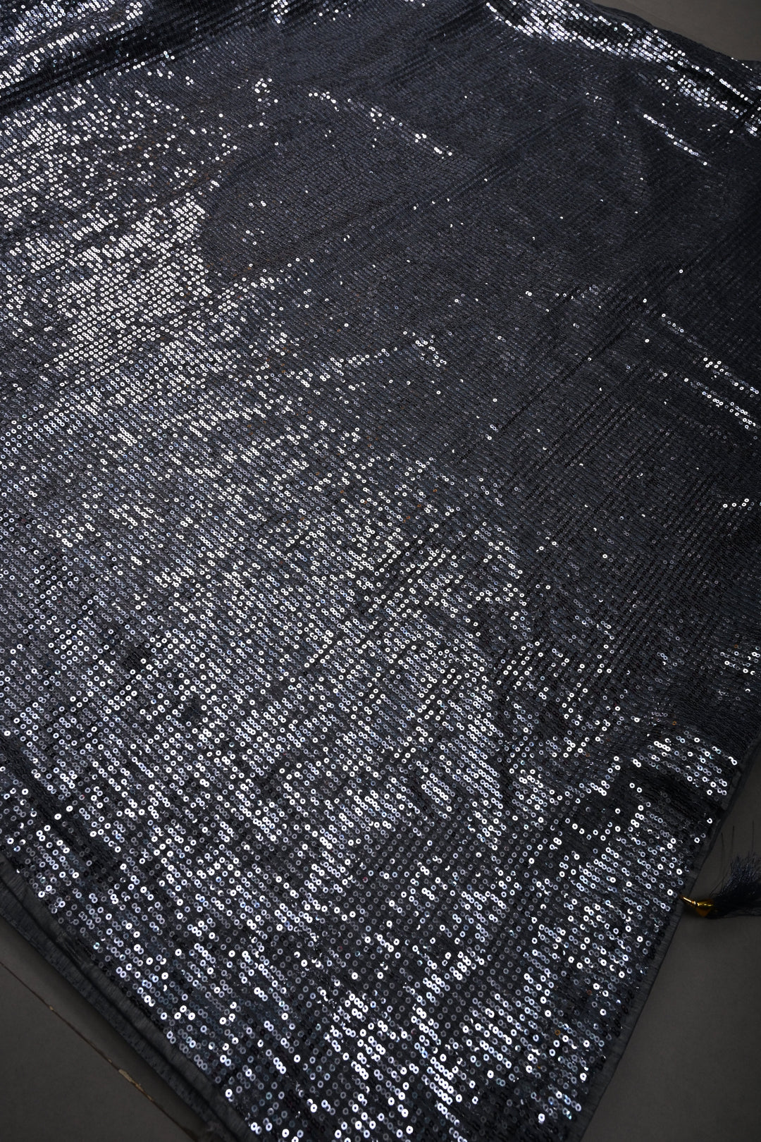 Gray Full Sequins Embellished on Net Partywear Saree | SHOBITAM