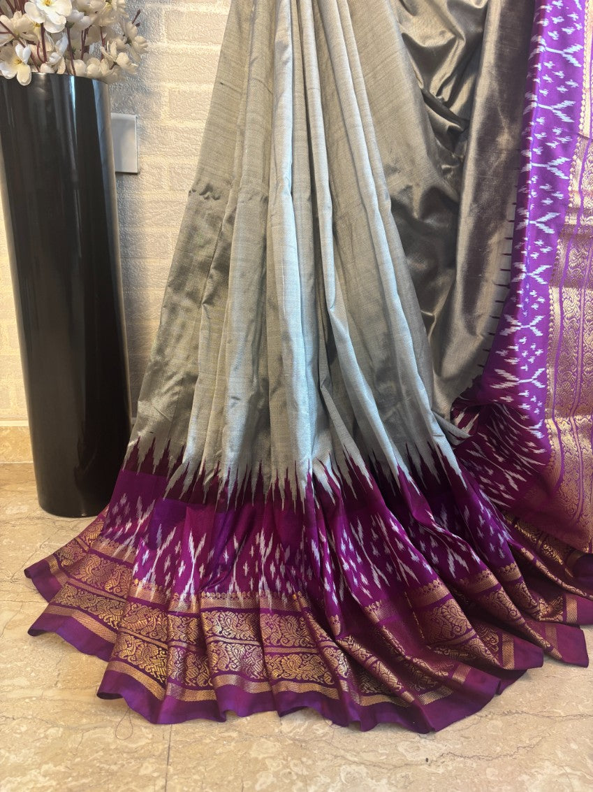 Majestic Muse - Pochampally Ikkat Silk Saree | SILK MARK CERTIFIED | SHOBITAM