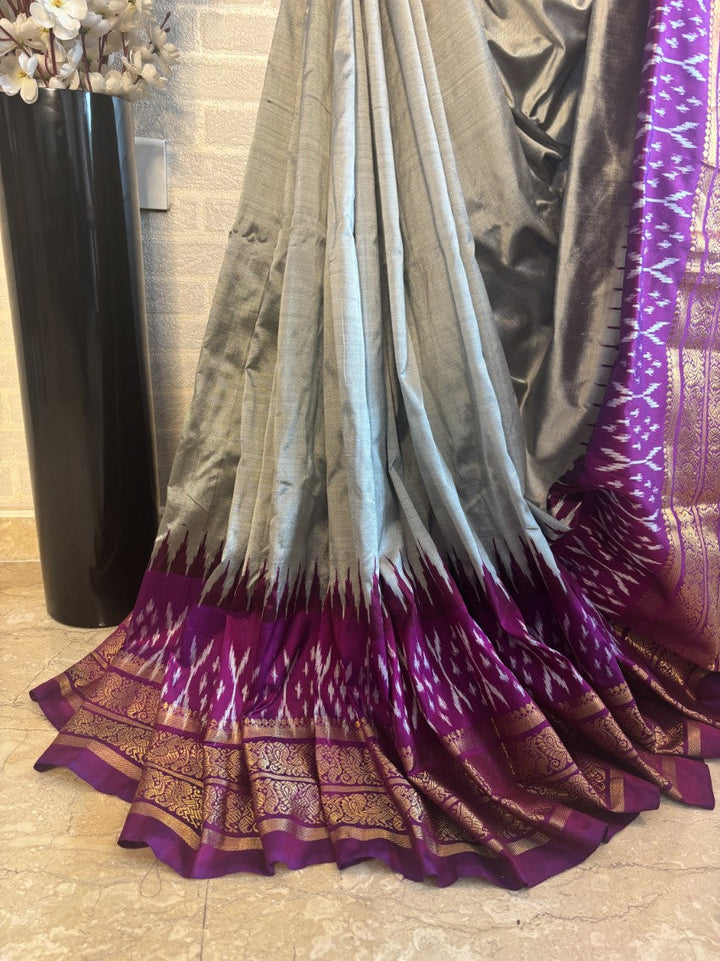 Majestic Muse - Pochampally Ikkat Silk Saree | SILK MARK CERTIFIED | SHOBITAM