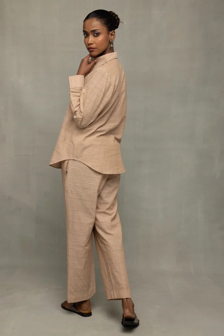 Beige Pure South Cotton Co-ord Set | SHOBITAM