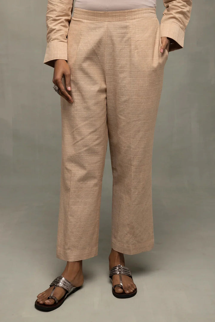 Beige Pure South Cotton Co-ord Set | SHOBITAM