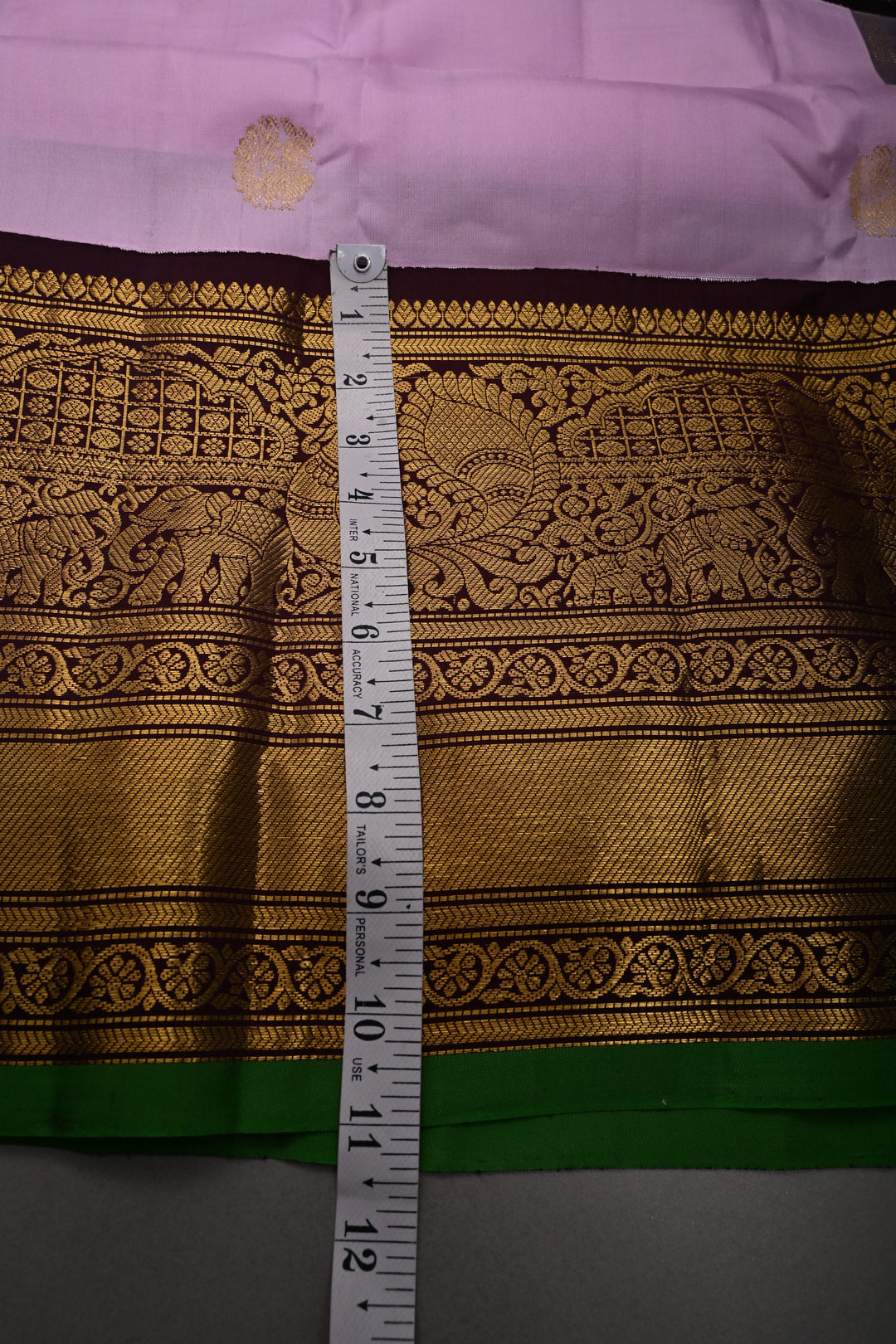 Thistle Pink Korvai Pure Gadwal Silk Saree with Zari Buttas and Contrast Wide Zari Border | SILK MARK CERTIFIED | SHOBITAM