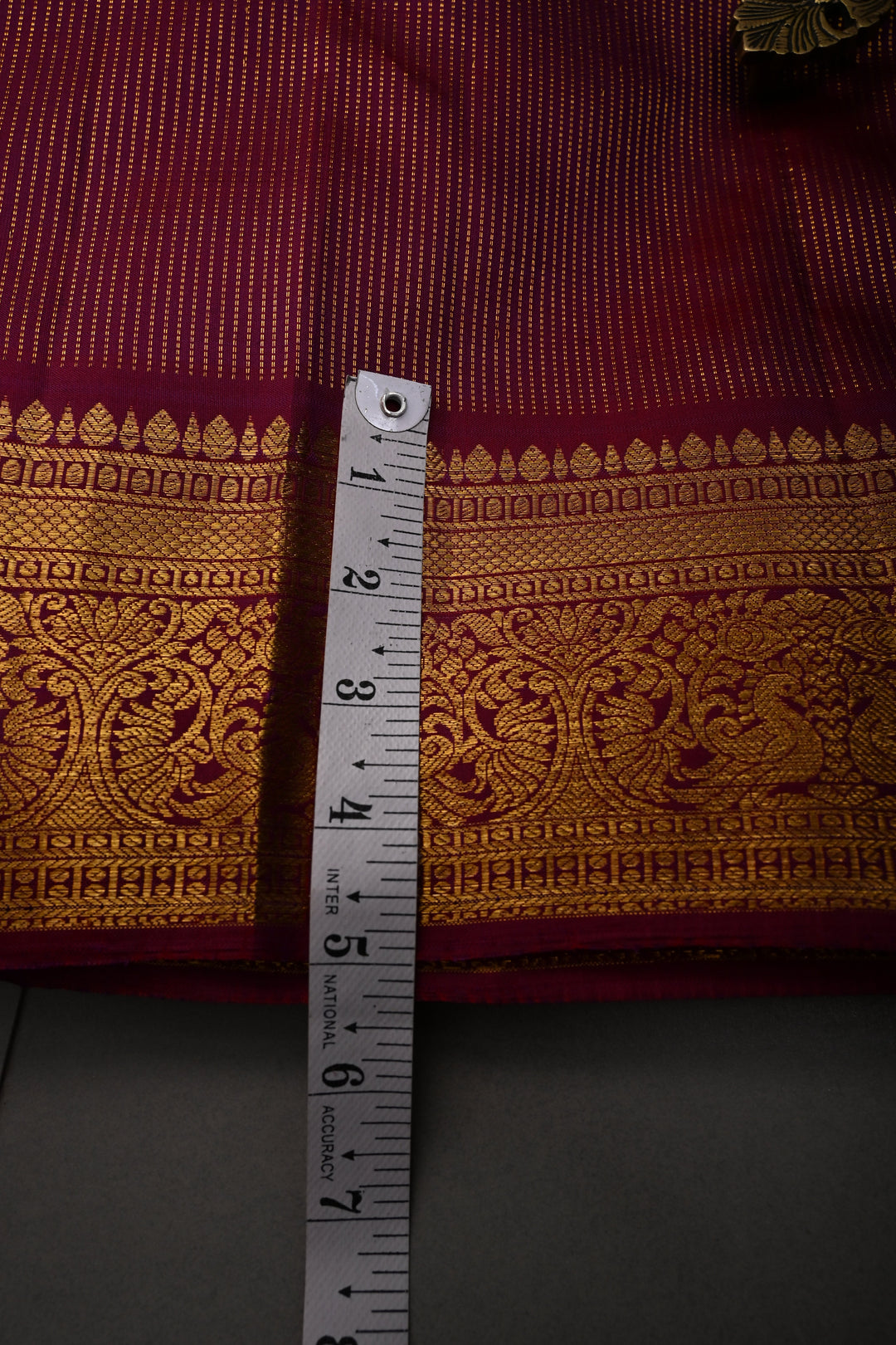 Deep Magenta Pure Kanjivaram Silk Saree with Zari Stripes and Zari Border | SILK MARK CERTIFIED | SHOBITAM