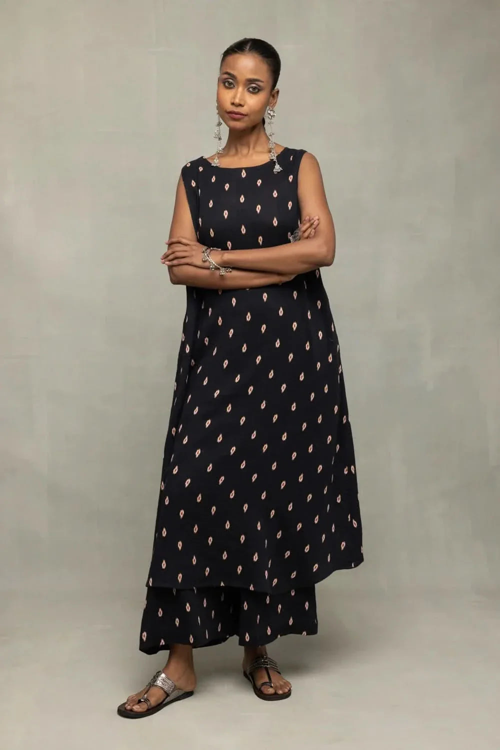 Black Oval Dot Pure Cotton Co-Ord Set | SHOBITAM