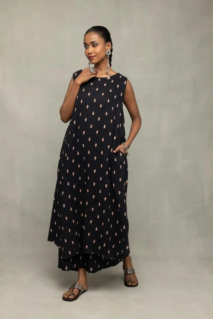 Black Oval Dot Pure Cotton Co-Ord Set | SHOBITAM