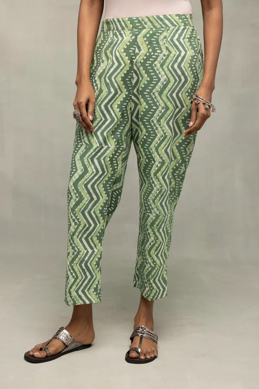 Green Pure Cotton Floral Block Print Co-Ord Set | SHOBITAM